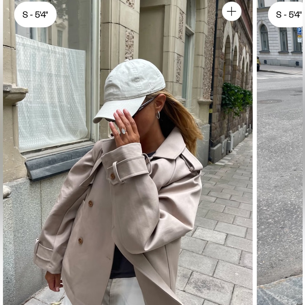 Djerf Avenue Short Trench Coat in Sand